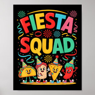 Affiche Équipe de fiesta de tacos drôles cinco de mayo