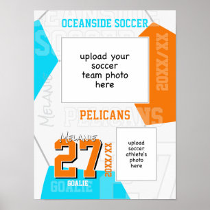 Affiche Équipe de football de couleurs d'ÉQUIPE + photo d'