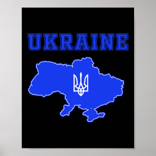 Affiche Équipe de football d'Ukraine Maillot Ukr Carte et
