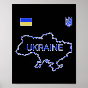 Affiche Équipe de football d'Ukraine Maillot Ukr Carte et
