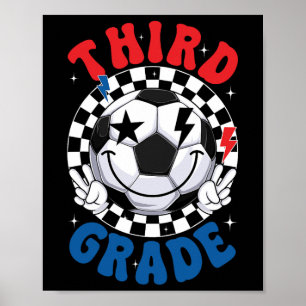 Affiche Équipe de football groovy de troisième année Premi