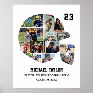 Affiche Équipe de football Senior Graduation Cadeau Photo 