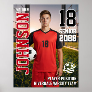 Affiche Équipe de football senior Photo de joueur personna