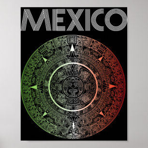Affiche Équipe de footll Mexique Aztec Mexicain Latino Ll