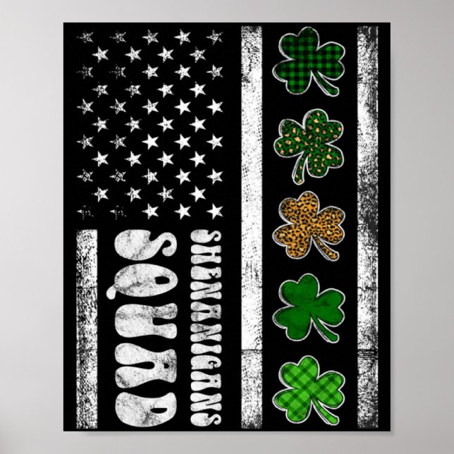 Affiche Équipe de frasques de la Saint-Patrick Drapeau amé (Devant)
