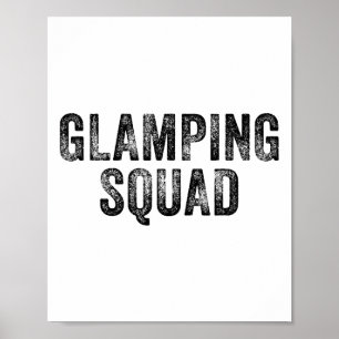 Affiche Équipe de glamping drôle de voyage de camping en f