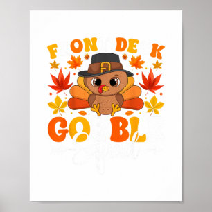 Affiche Équipe de gobage de la réception drôle d'automne T