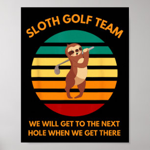 Affiche Équipe de golf de paresseux golfeurs lents amateur