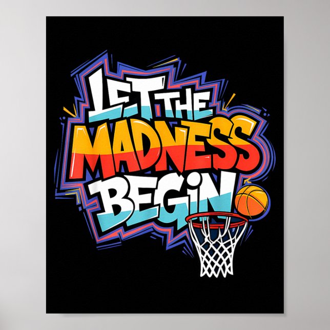 Affiche Équipe de graffiti de basket-ball début mars fou (Devant)