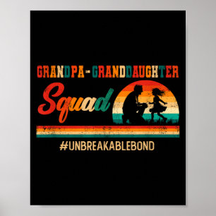 Affiche Équipe de grand-père rétro vintage petite-fille fê