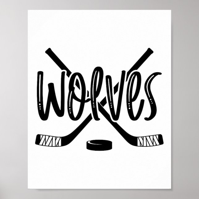 Affiche Équipe de hockey des loups Mascotte école Esprit J (Devant)