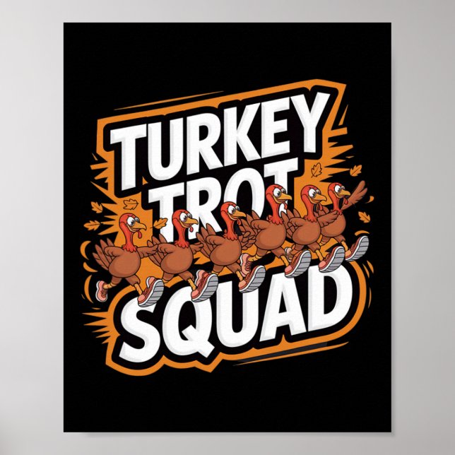 Affiche Équipe de jogging de la dinde de Thanksgiving Dind (Devant)