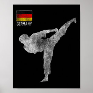Affiche Équipe de karaté arts martiaux Mma kick Allemagne