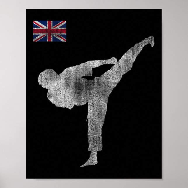 Affiche Équipe de karaté arts martiaux Mma kick Angleterre (Devant)
