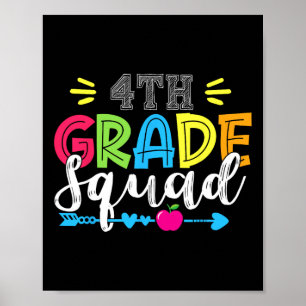 Affiche Équipe de la 4e année Retour à l'école Enseignants