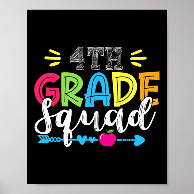 Affiche Équipe de la 4e année Retour à l'école Enseignants (Devant)