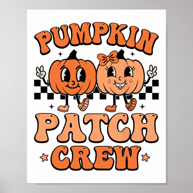 Affiche Équipe de la bande de citrouilles groovy Thanksgiv (Devant)