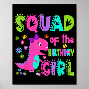 Affiche Équipe de la fille de la saurus rex dinosaure d'an
