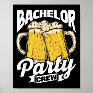 Affiche Équipe de la partie de baccalauréat Groom Bride Ba