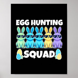Affiche Équipe de lapin de Pâques Humour Jour de chasse au