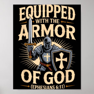 Affiche Équipé de l'armure de Dieu Version de la Bible chr