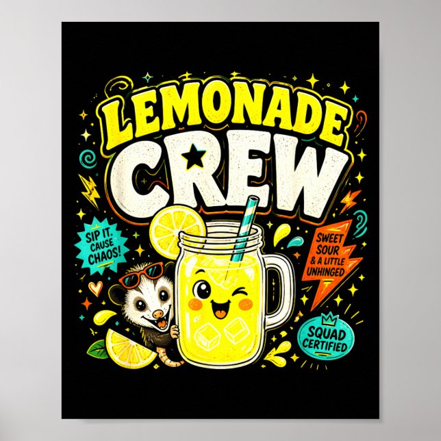 Affiche Équipe de limonade drôle enfants mignons stand de  (Devant)
