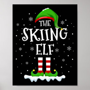 Affiche Équipe de lutin de ski Xmas Famille appariement Gr
