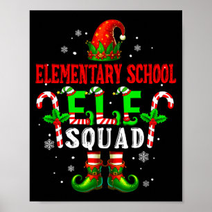 Affiche Équipe de lutins de l'école primaire Xmas Chapeau