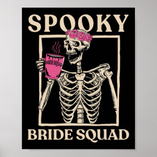 Affiche Équipe de mariée effrayante squelette Halloween En