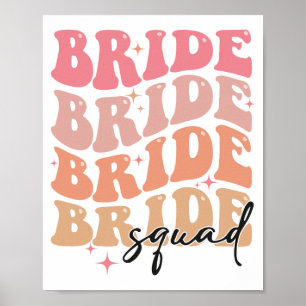Affiche Équipe de mariée thème groovy Baby Shower EVJF