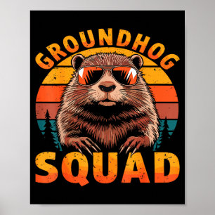 Affiche Équipe de marmotte drôle Bonne journée de la marmo