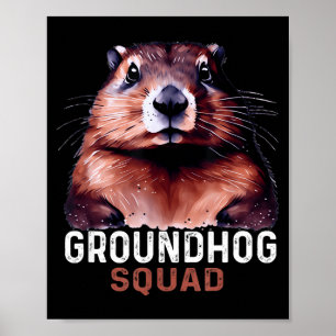 Affiche Équipe de marmotte vintage drôle amoureux Marmotte