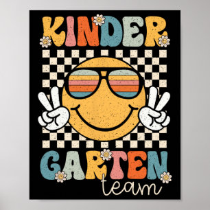 Affiche Équipe de maternelle Rétro Vintage Retour à l'écol