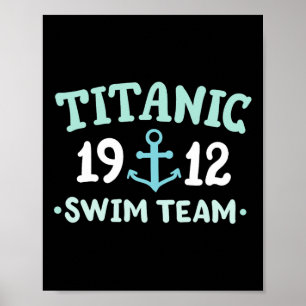 Affiche Équipe de natation du Titanic 1912 Paquebot Titani