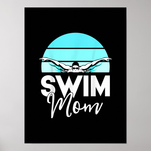 Affiche Équipe de natation maman Mor école natation Rencon (Devant)