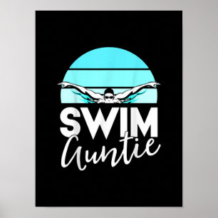 Affiche Équipe de natation Tante Tante Nephew nage nage Ca
