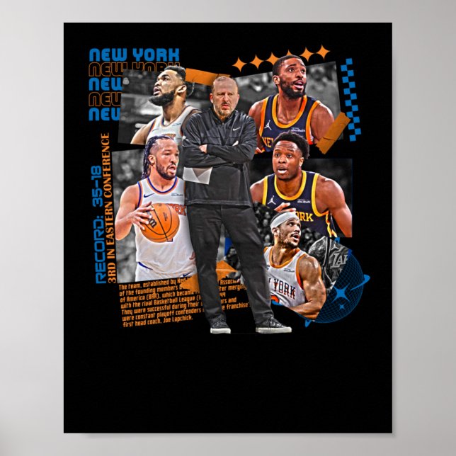 Affiche Équipe de New York de basket-ball (Devant)