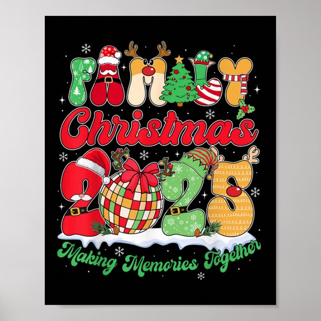 Affiche Équipe de Noël 2025 Père Noël Elf Squad Matchin (Devant)