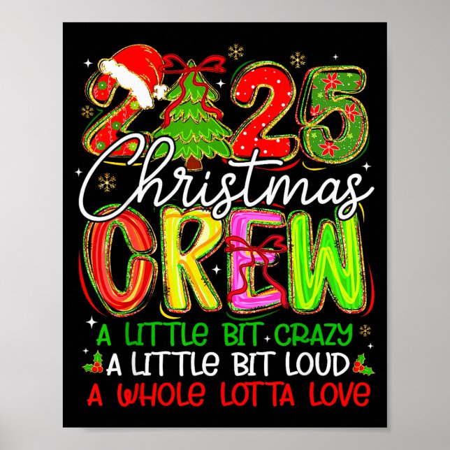 Affiche Équipe de Noël 2025 Un peu folle bruyante Pyjama (Devant)