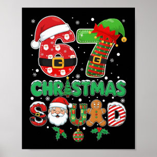 Affiche Équipe de Noël 6-7 Drôle 67 Six Sept Meme Xmas 6