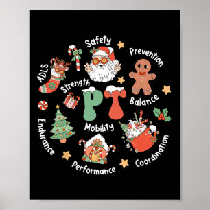 Affiche Équipe de Noël de kinésithérapie Pt kinésithérapie