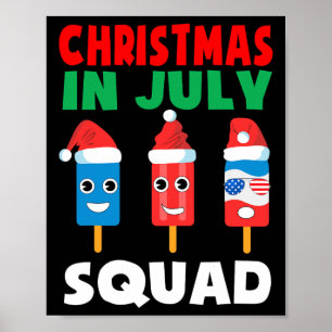 Affiche Équipe de Noël en Juillet Équipage Mignon Glaces D