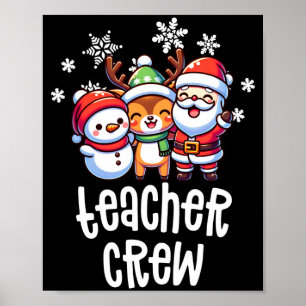 Affiche équipe de Noël enseignant père noël bonhomme de ne