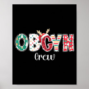 Affiche Équipe de Noël Obgyn Obstétrique Ob Gyn Groupe Équ
