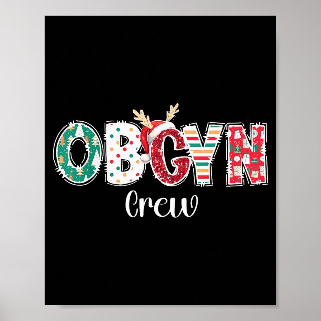 Affiche Équipe de Noël Obgyn Obstétrique Ob Gyn Groupe Équ (Devant)