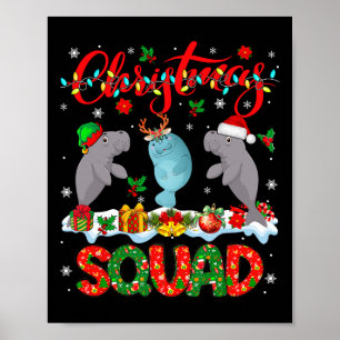 Affiche Équipe de Noël Trois Renne du Père Noël Elfe Laman