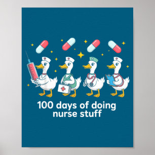 Affiche Équipe de Nouvel An Nurse Skeleton 2026 Drôle Er I