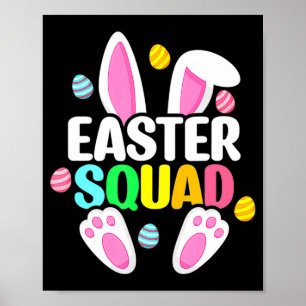 Affiche Équipe de Pâques Famille assortie Lapin de jour de