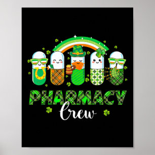 Affiche Équipe de pharmacie Pilules drôles Arc-en-ciel Pha