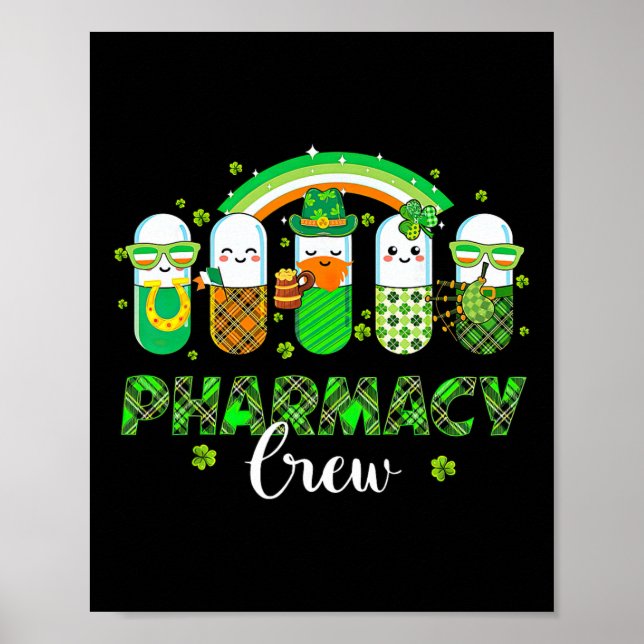 Affiche Équipe de pharmacie Pilules drôles Arc-en-ciel Pha (Devant)